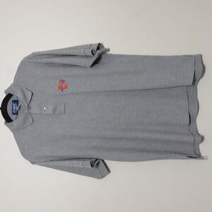 Vintage La Mode Knicks basketball polo shirt mens L  gray knit Sport Y2k